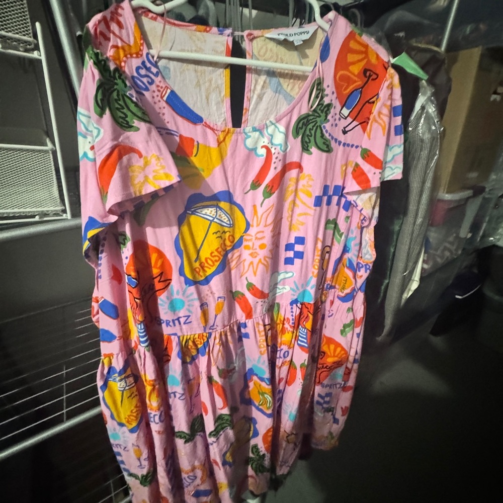 Proud Poppy Brunch Colorful Graphic Print Dress